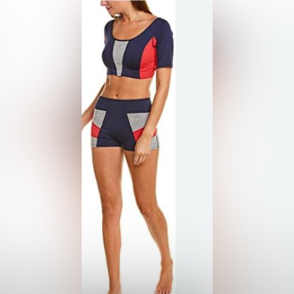 FREE PEOPLE Movement Six Pack Deepest Navy Combo 2-Piece Shorts & Top Set Sz S